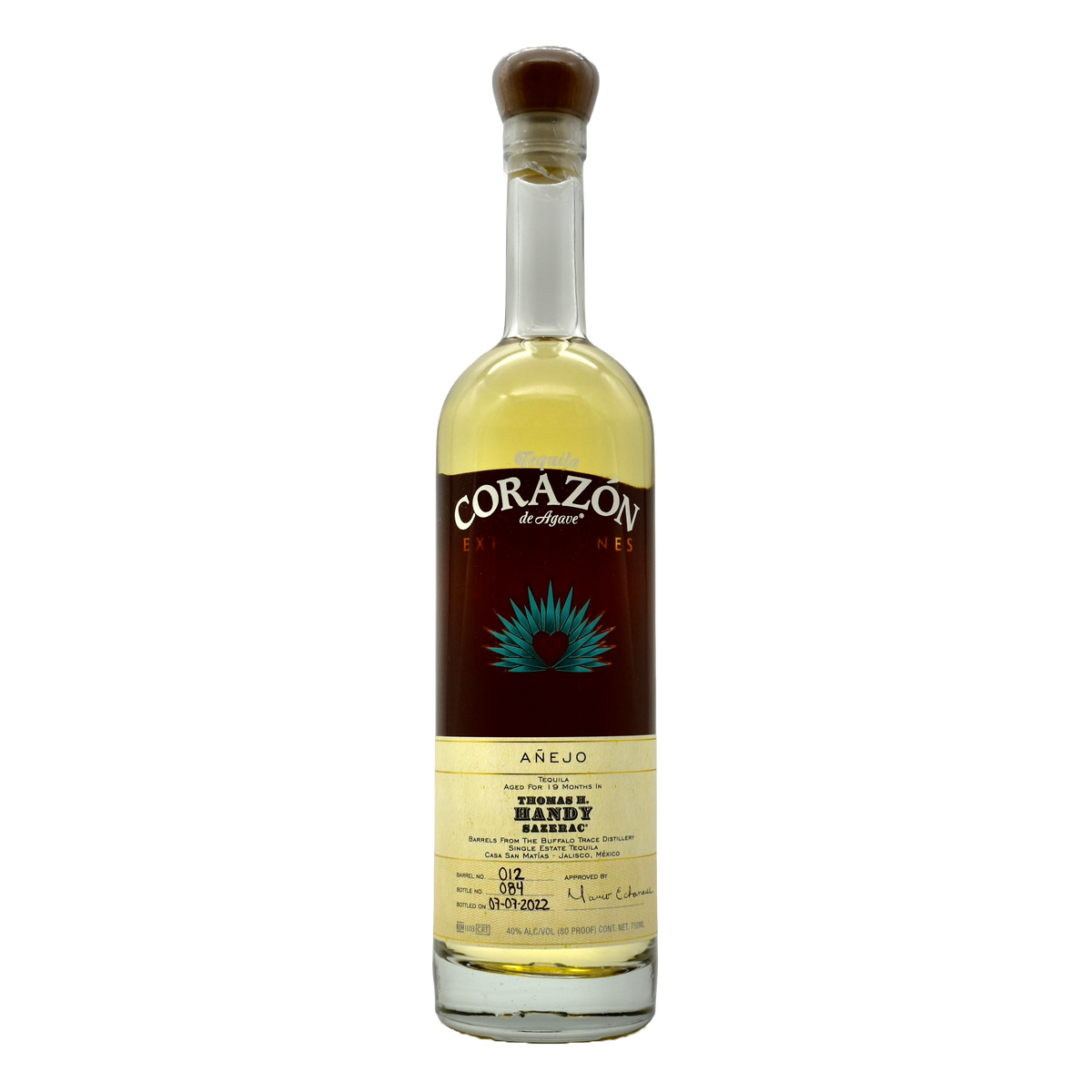 Corazon Tequila Single Barrel Anejo Thomas H. Handy