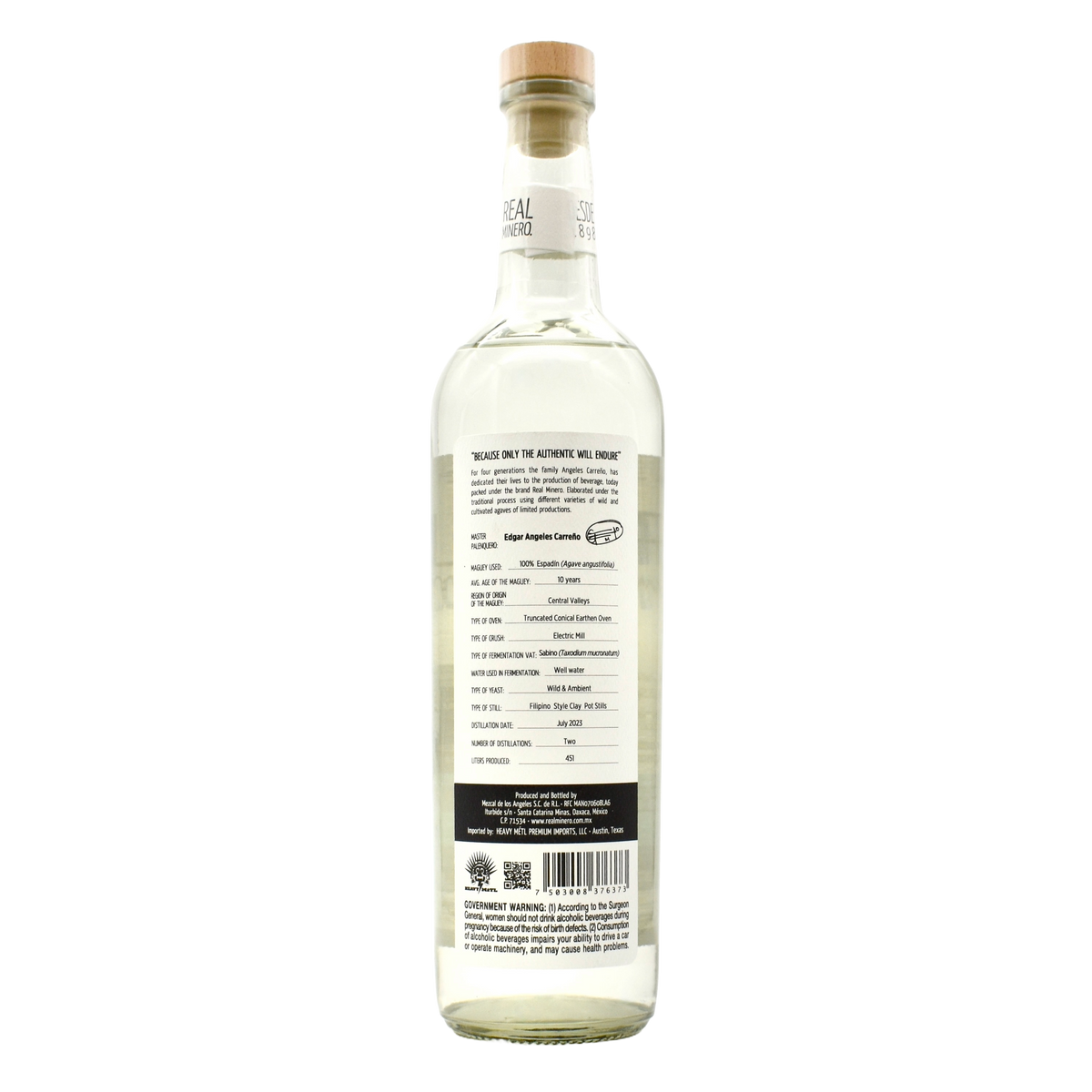 Real Minero Espadin Joven Mezcal