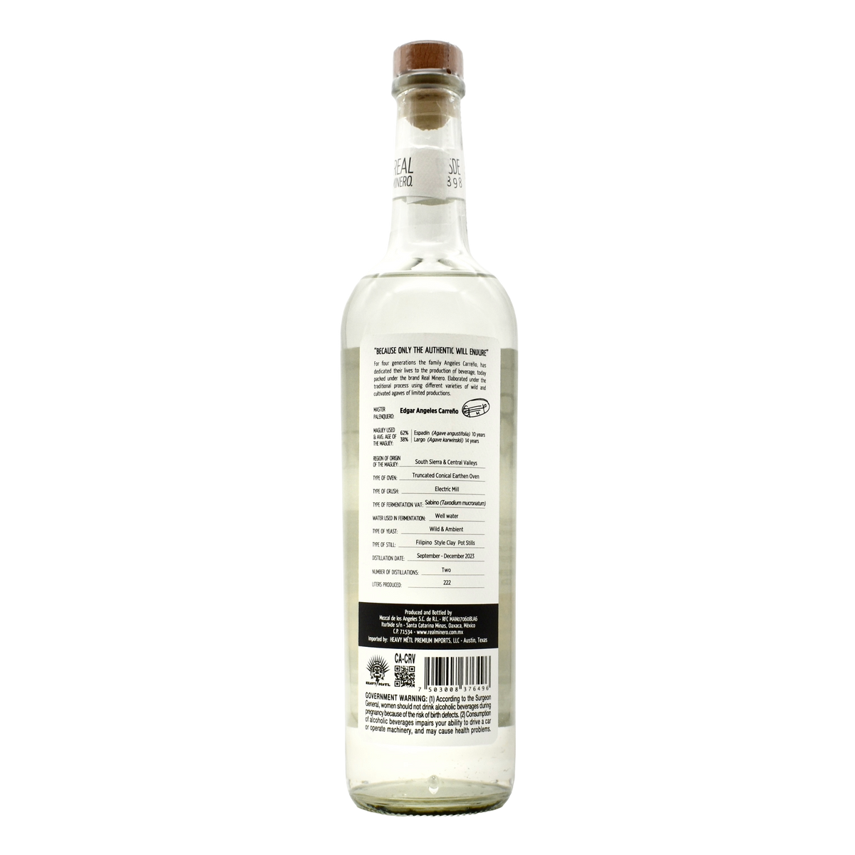 Real Minero Espadin Largo Mezcal