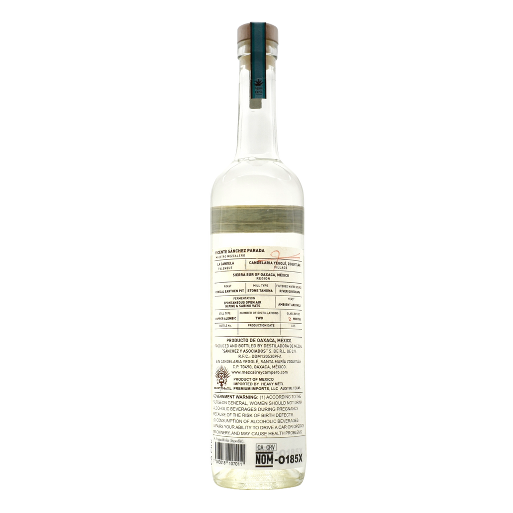 Rey Campero Mezcal Espadin Angustifolia Haw Joven Mezcal Artesanal