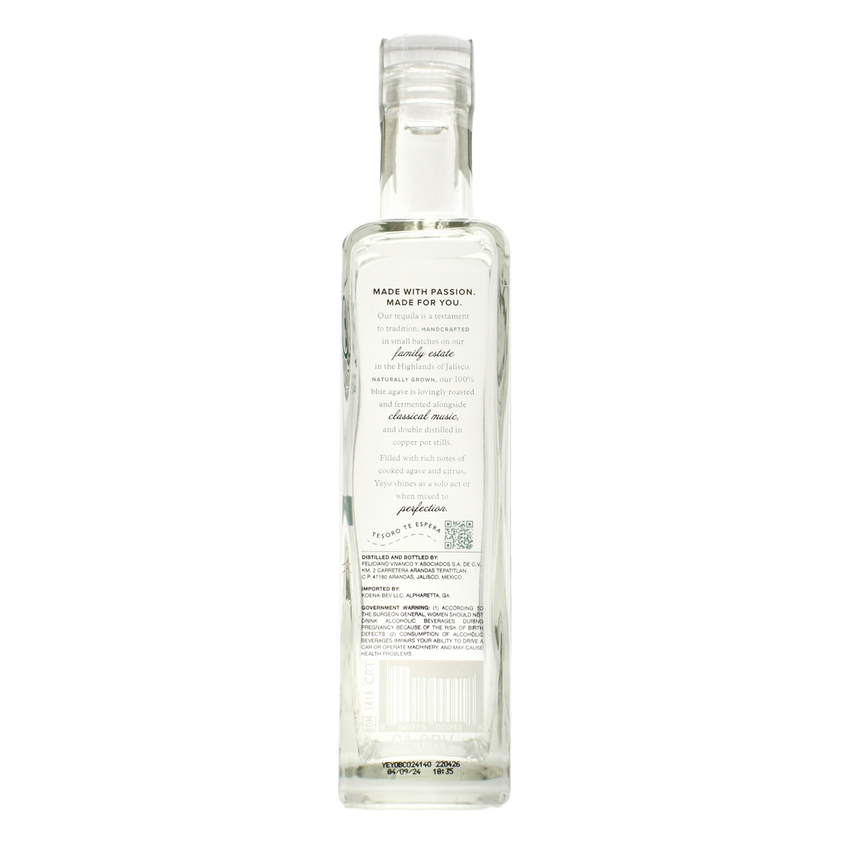 Yeyo Tequila Blanco High Proof
